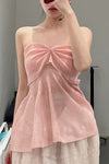 SWAYING/KNIT Bow Tube Top SW22SST02 Light Pink PS47